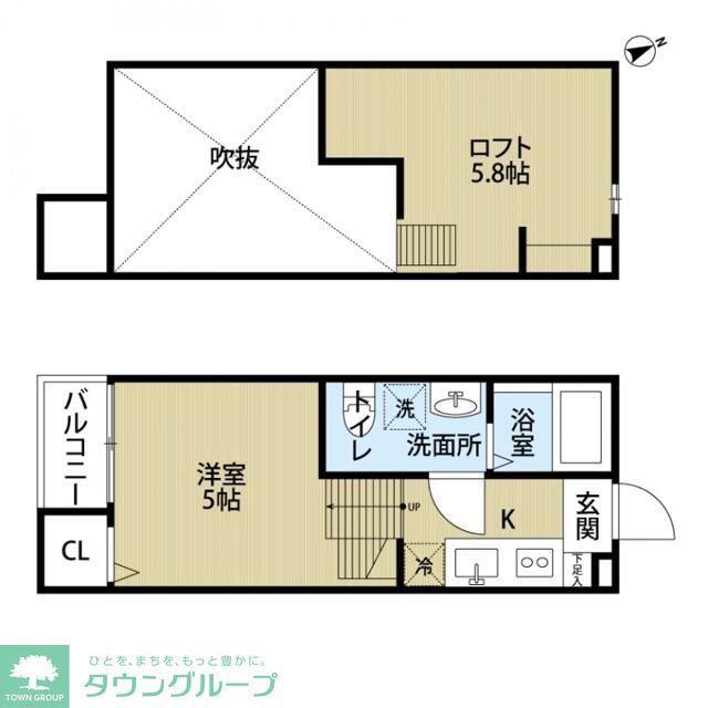 メゾンドアルモ(ワンルーム/2階)の間取り写真
