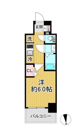 プレサンスNAGOYAシティオ(1K/5階)の間取り写真