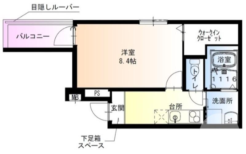 フジパレス堺石津川サウス(1K/3階)の間取り写真