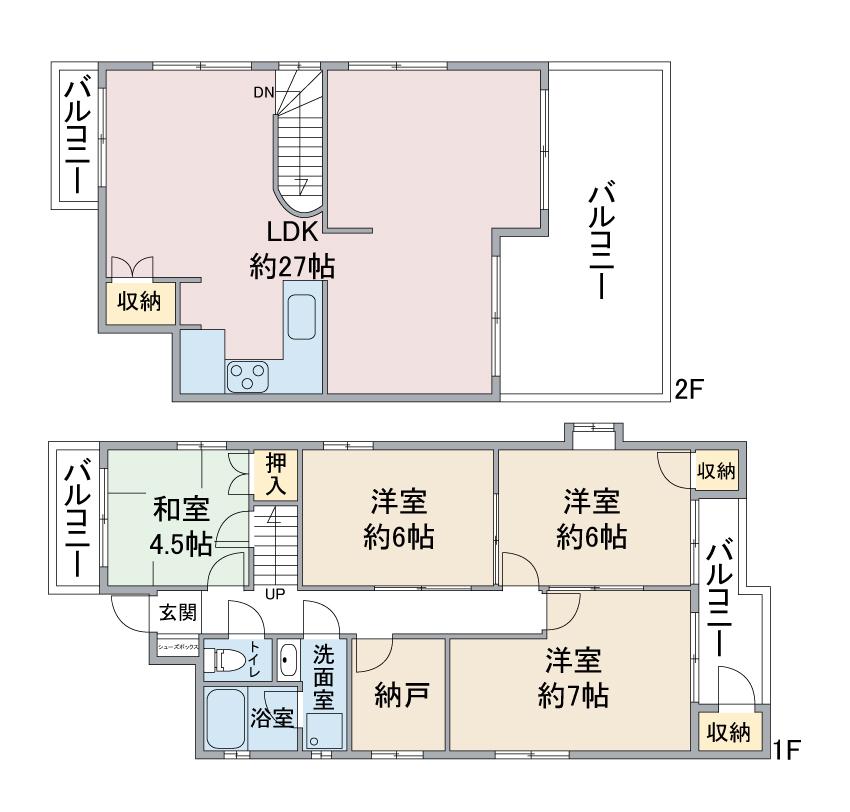 カーサ高社(4SLDK/4階)の間取り写真