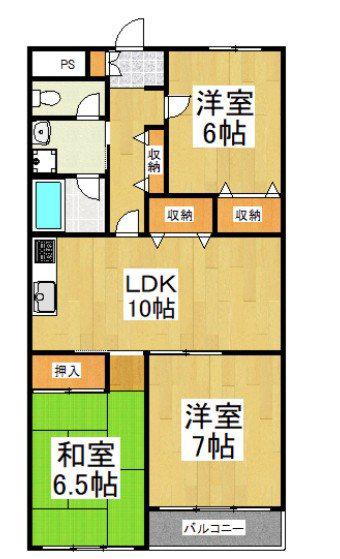 ヘリオス天神町レジデンス(3LDK/4階)の間取り写真