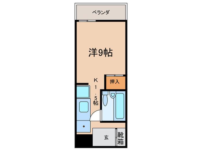 セゾン覚王山(1K/6階)の間取り写真