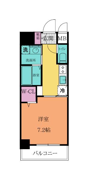 リンデンバウム京町(1K/4階)の間取り写真