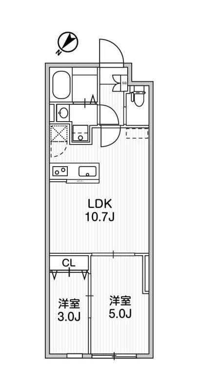 AGLAIA千石DEUX(2LDK/4階)の間取り写真