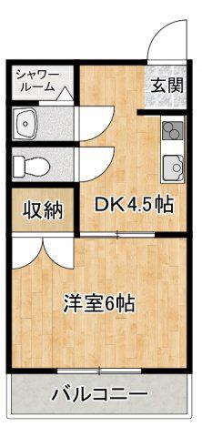 ハウスコスモス(1K/3階)の間取り写真