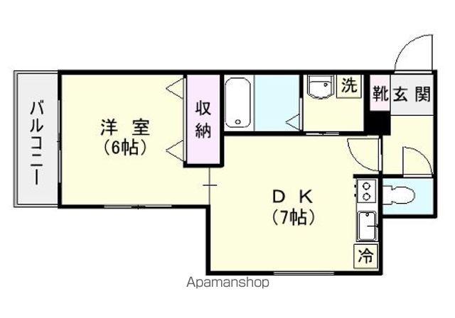 KOU TAI SHIN BUIL 上荒田(1DK/3階)の間取り写真