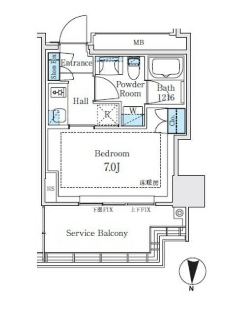 THE YOKOHAMA FRONT TOWER(1K/28階)の間取り写真