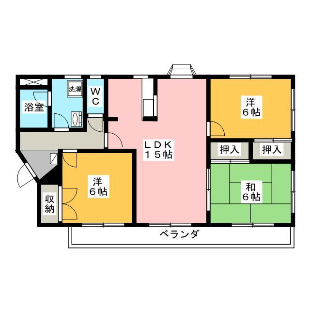 Mコーポ(3LDK/1階)の間取り写真