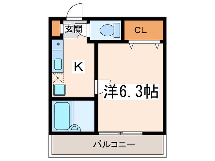 グランドールMT(1K/2階)の間取り写真