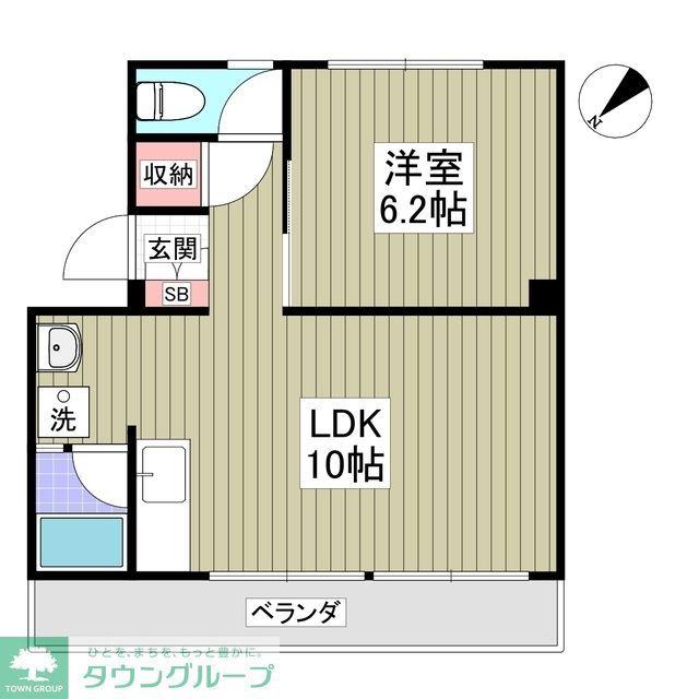 クリアス菖蒲 旧大宝化学工業寮(1K/1階)の間取り写真