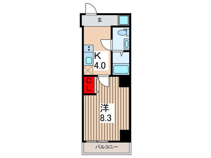 ノース FIELD 飯能(1K/5階)の間取り写真