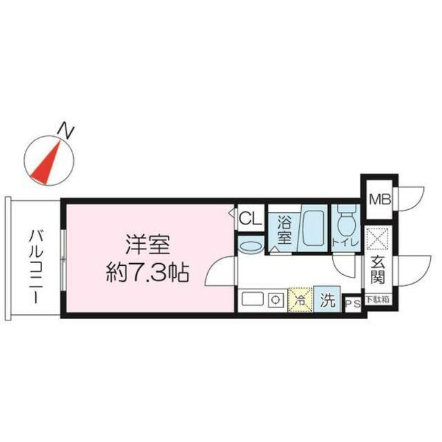 マインズコム新北野(1K/5階)の間取り写真