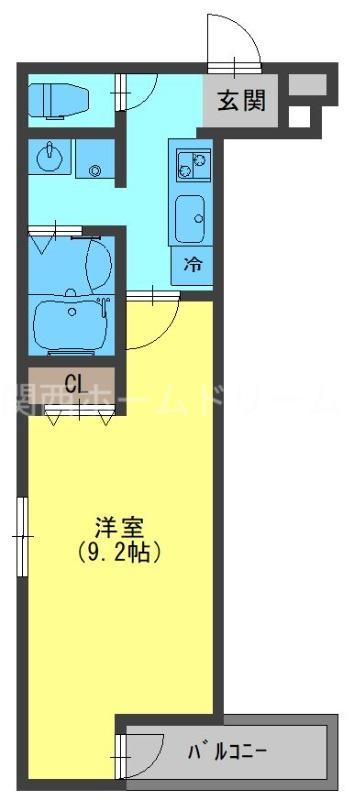 フジパレス萱島信和町III番館(1K/3階)の間取り写真