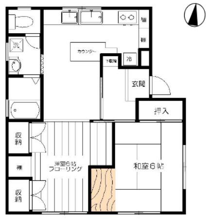 コンフォート芝(2DK/4階)の間取り写真