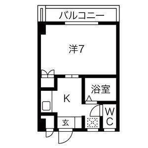 グレース旭(1K/4階)の間取り写真