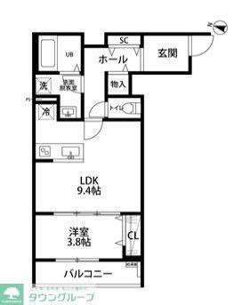 リーブルファイン奈良町II 2号棟(1LDK/3階)の間取り写真