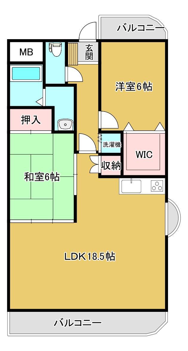 サンメゾンTOYO(2LDK/5階)の間取り写真