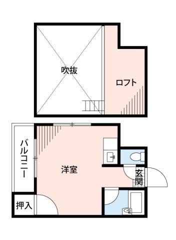 サンハイツ東那珂201(ワンルーム/2階)の間取り写真