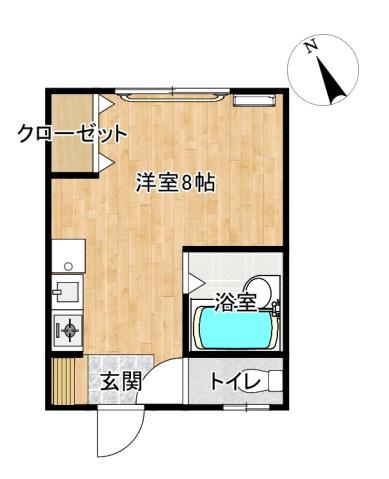 カーサフェリスII(1K/1階)の間取り写真