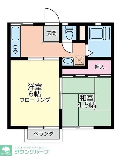 ビラ・ブライトンウッズ(2K/2階)の間取り写真