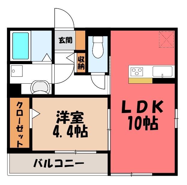 LA CHANCE和田町(1LDK/3階)の間取り写真