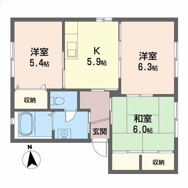 シャーメゾン貴志川(3K/1階)の間取り写真