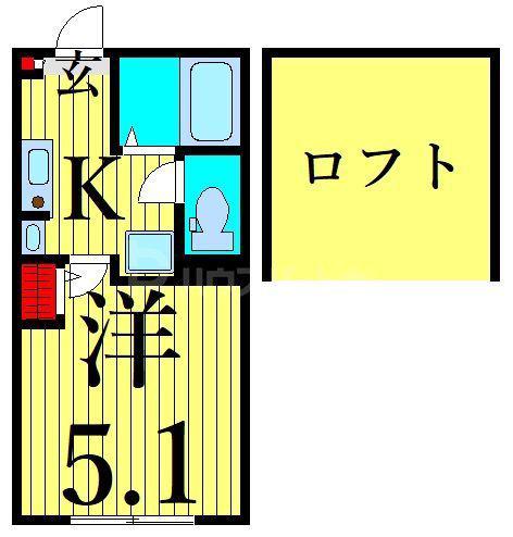 リーヴェルポート四つ木AXIS(1K/1階)の間取り写真