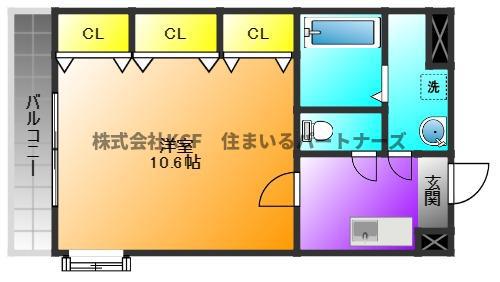 エミネンス津福(1K/2階)の間取り写真