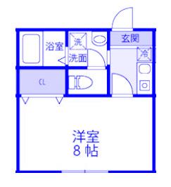 CK久喜南(1K/2階)の間取り写真