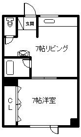 ニシキ・モリハイム(1DK/3階)の間取り写真