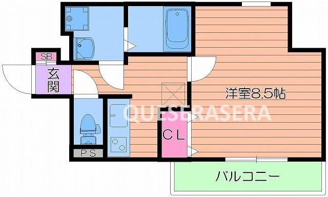 ピアグレース上本町(1K/10階)の間取り写真