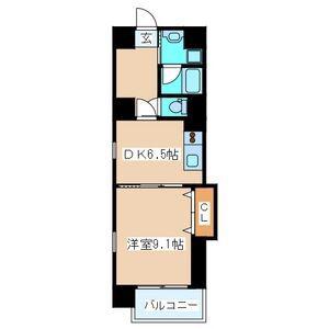 ヴィアーレ勾当台I(1DK/5階)の間取り写真