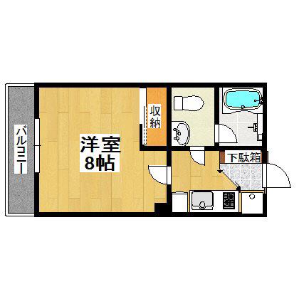 リラッサ(1K/2階)の間取り写真