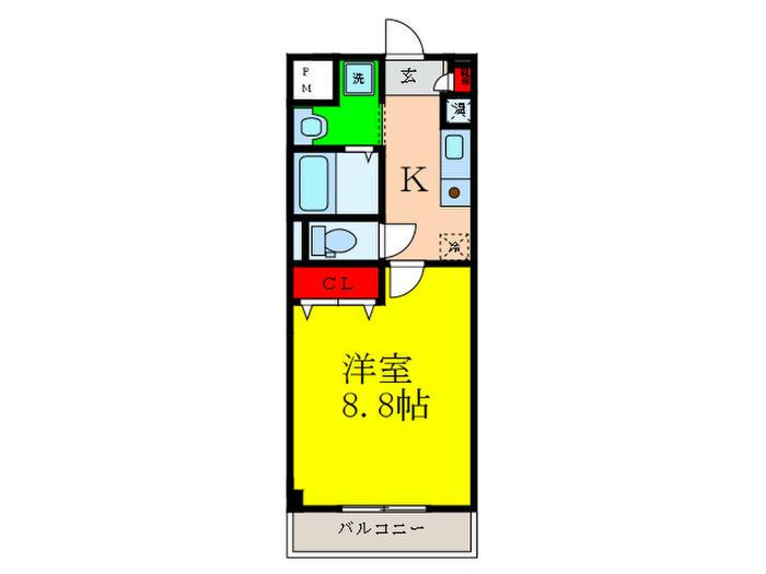 SUNWOODCOURT(1K/4階)の間取り写真