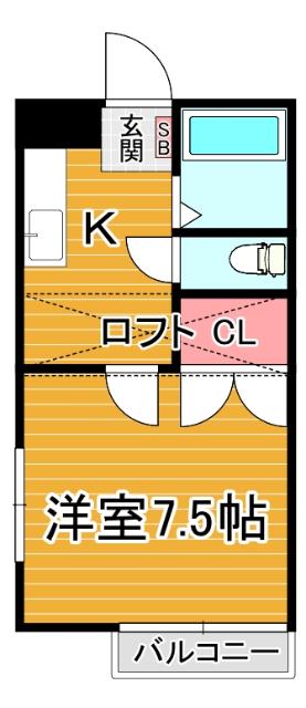 コーポけやき(1K/1階)の間取り写真