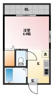 アバンセこおろぎビル(ワンルーム/5階)の間取り写真