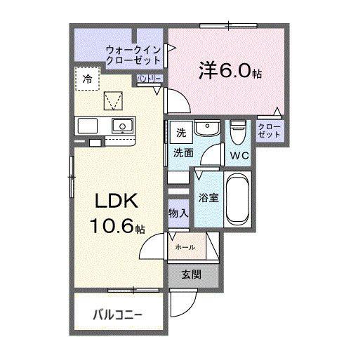 東有馬2丁目アパート(1LDK/1階)の間取り写真