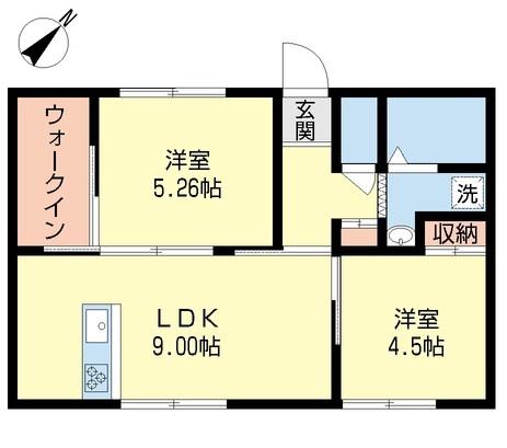 ルアときめき(2LDK/1階)の間取り写真