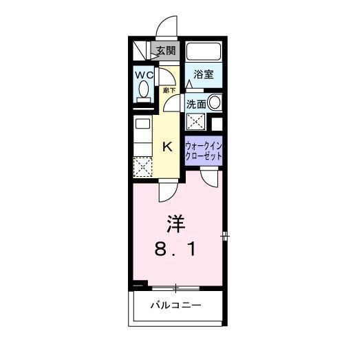 ヒカルサ神戸王塚台II(1K/3階)の間取り写真