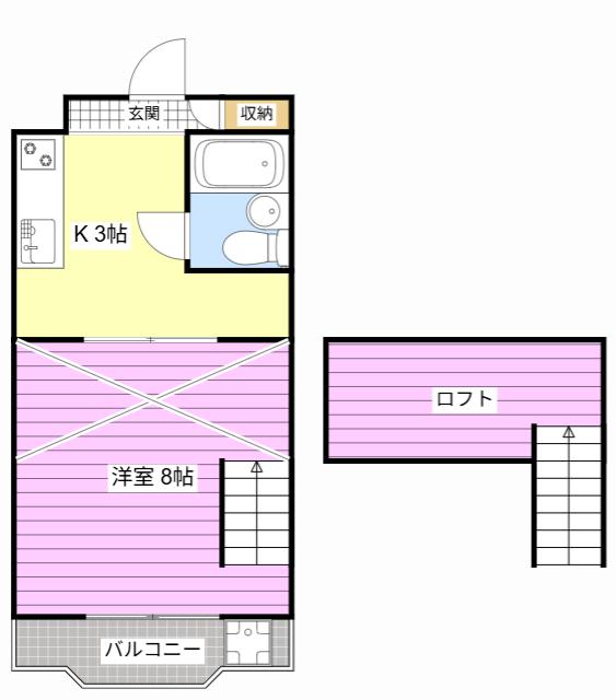 コナビック西塚II(1K/1階)の間取り写真