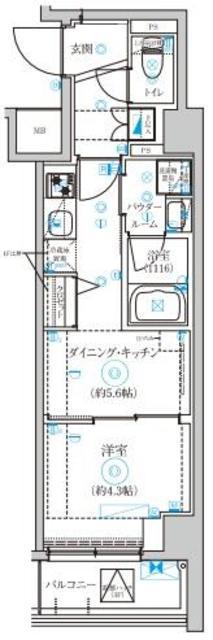 セジョリ高井戸II(1DK/1階)の間取り写真