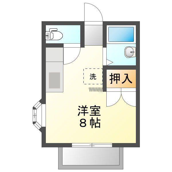 アネックス(ワンルーム/2階)の間取り写真