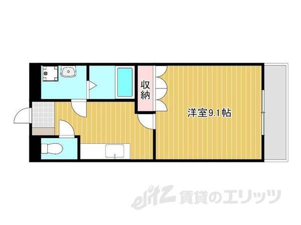 プロスパーKII(1K/2階)の間取り写真