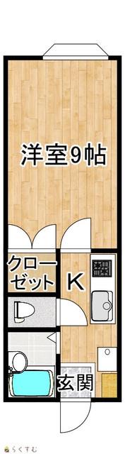 ラトゥール サガンB(1K/1階)の間取り写真