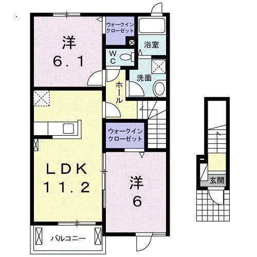 ミオパードレ(2LDK/2階)の間取り写真
