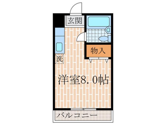 タケトミ観月橋(ワンルーム/2階)の間取り写真