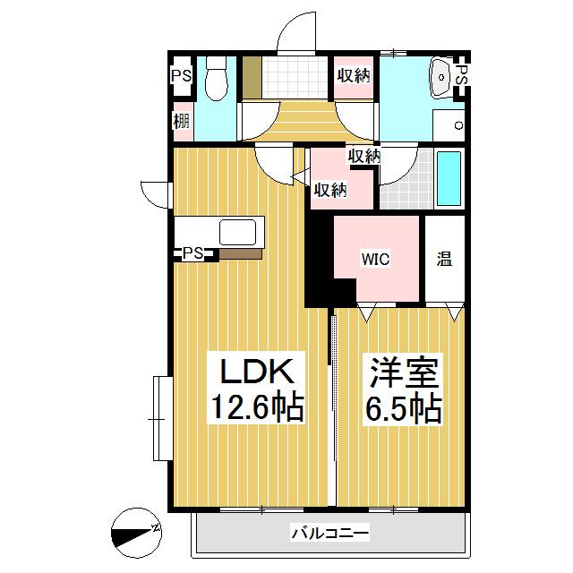 ジオ ファイン ドエル(1LDK/1階)の間取り写真