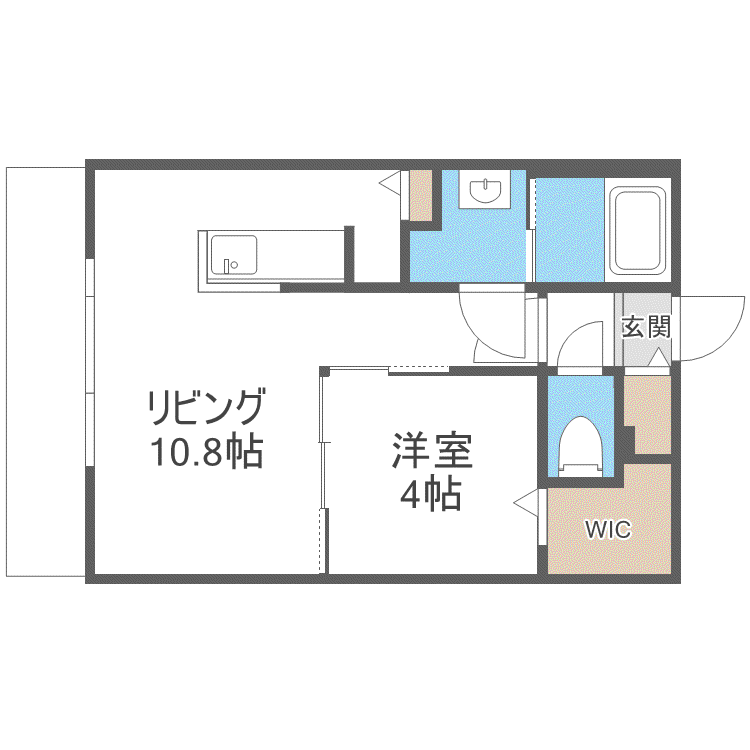 LIISA琴似(1LDK/2階)の間取り写真