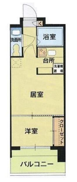 エステート・モア シャトー薬院(1LDK/6階)の間取り写真