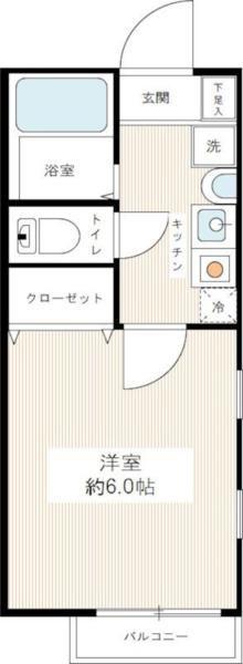 エムグランデ(1K/2階)の間取り写真